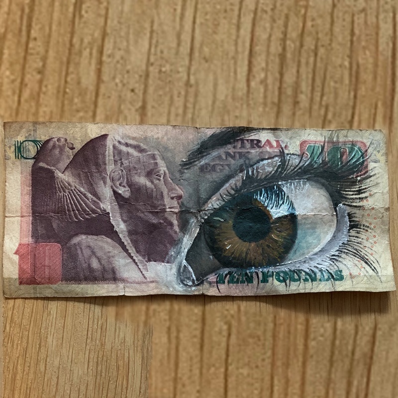 street art on banknote