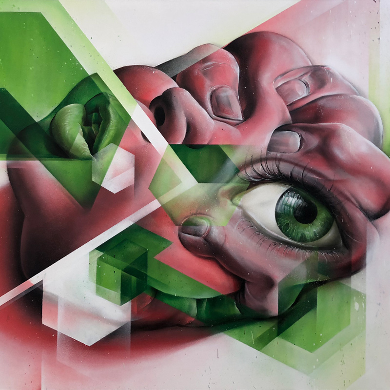 Marcus GOMAD Debie urban art on canvas