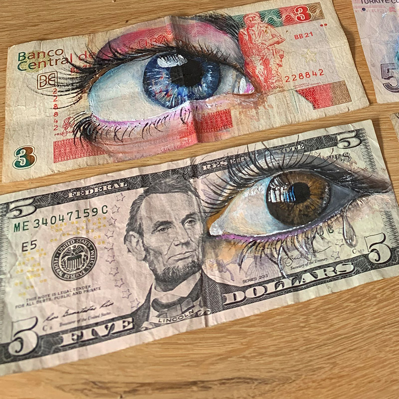 eye art banknote gomad streetart dollar cubanpeso