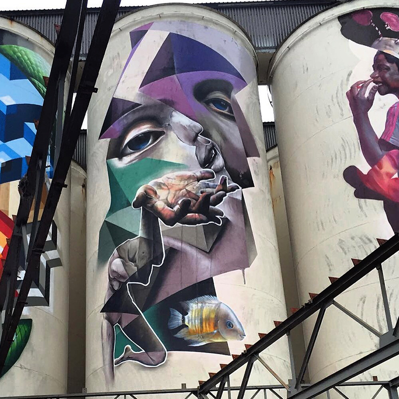 live graffiti painting silo kings of colors festival Den Bosch the Netherlands