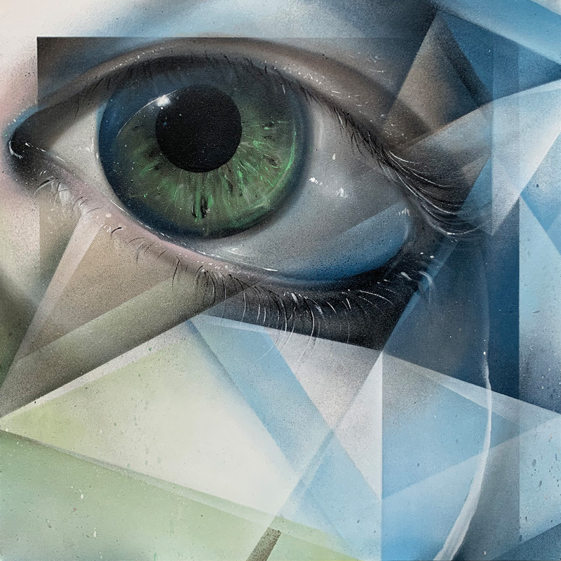 graffiti painting crystal eye Marcus GOMAD Debie
