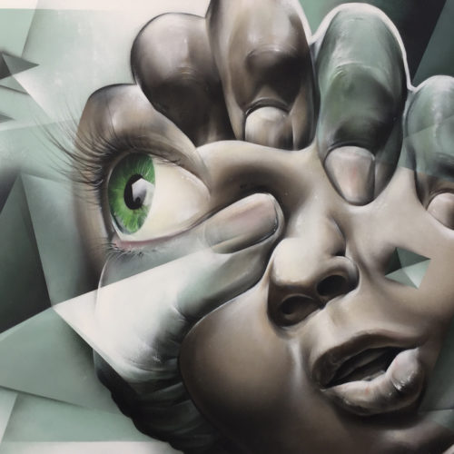 graffiti streetart canvas painting Marcus GOMAD Debie at HQ Gallery Denve