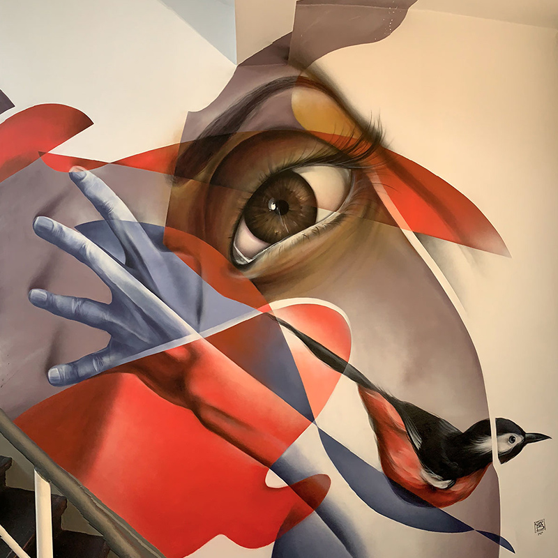 urban art mural stair house init berlin