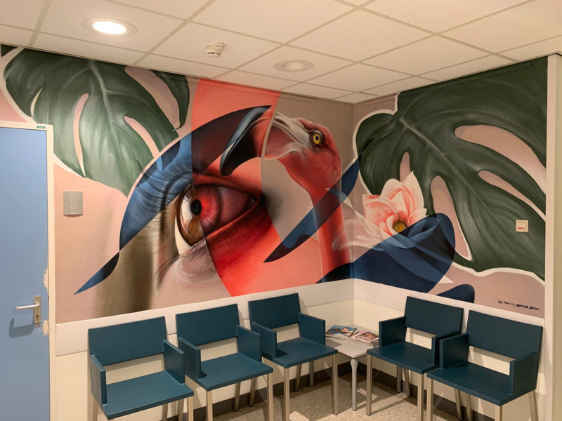 mural-zuyderland-flamingo-room gomad mural at zuyderland hospital heerlen