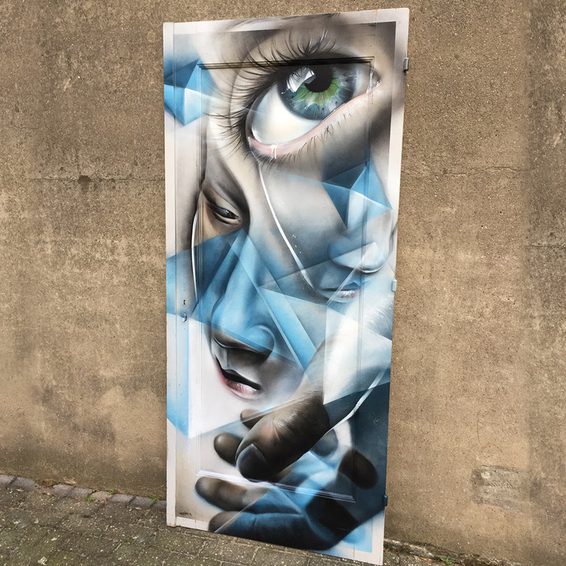 urban fine art eye wooden door roermond