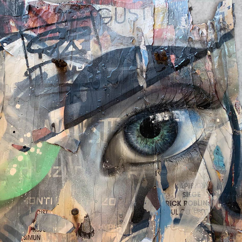 torn paper art urban fine art eye poster art