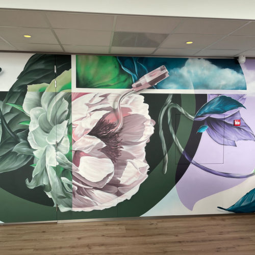 gomad openline ict muurschildering bedrijfskantine maastricht airport
