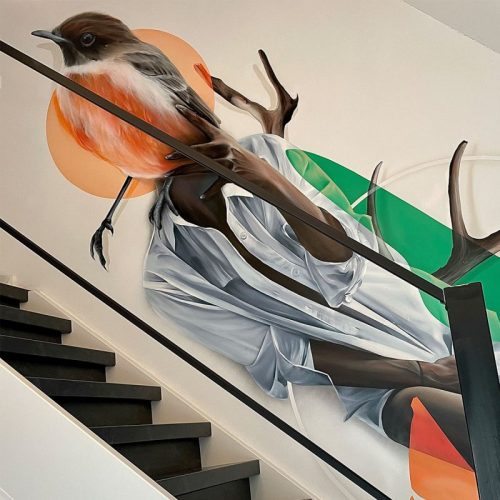 gomad mural muurschildering trappenhuis staircase rockanje