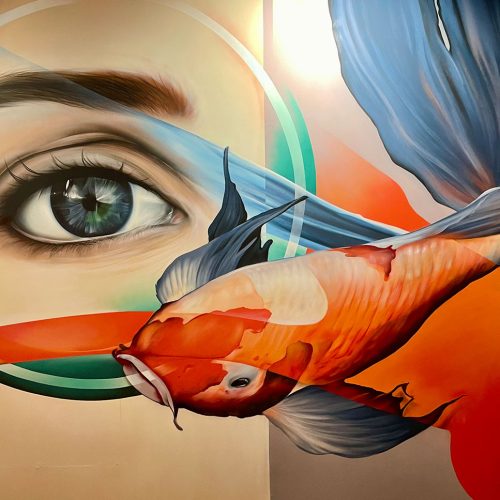 phiacore sushi restaurant mural by gomad