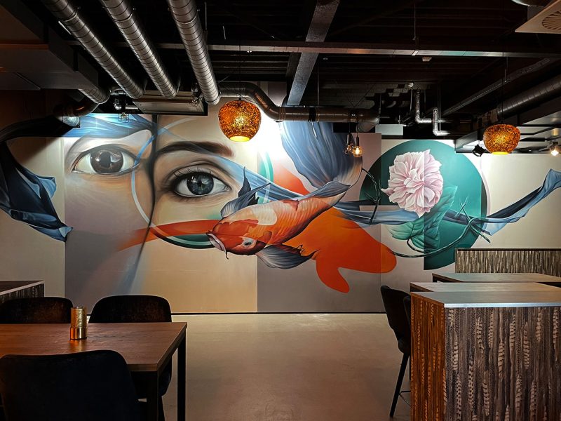 phiacore sushi restaurant mural by gomad Mural for Phiacore sushi restaurant by GOMAD