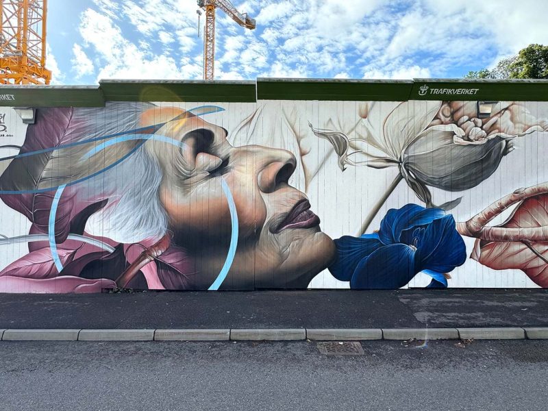gomad mural gothenburg sweden Detail of large scale mural by GOMAD gothenburg sweden trafikverket