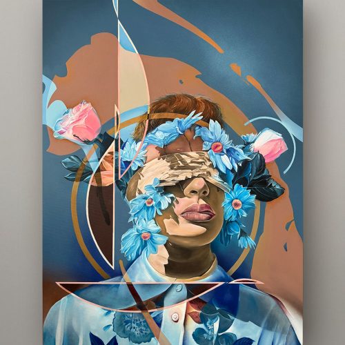 gomad canvas oil painting blindfold