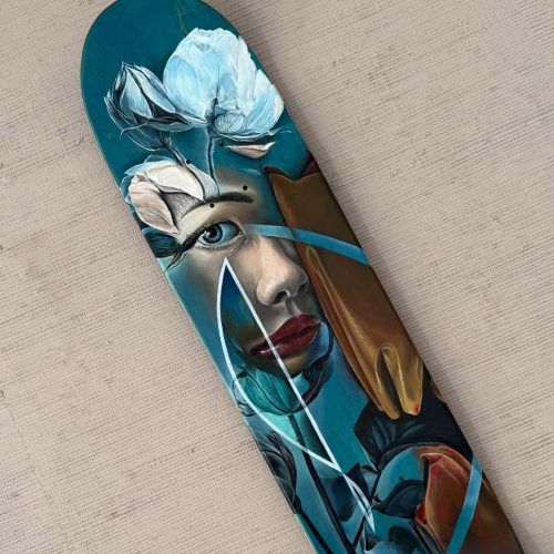 gomad skateboard oil painting