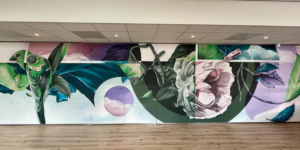 Graffiti Limburg in bedrijfskantine Open Line