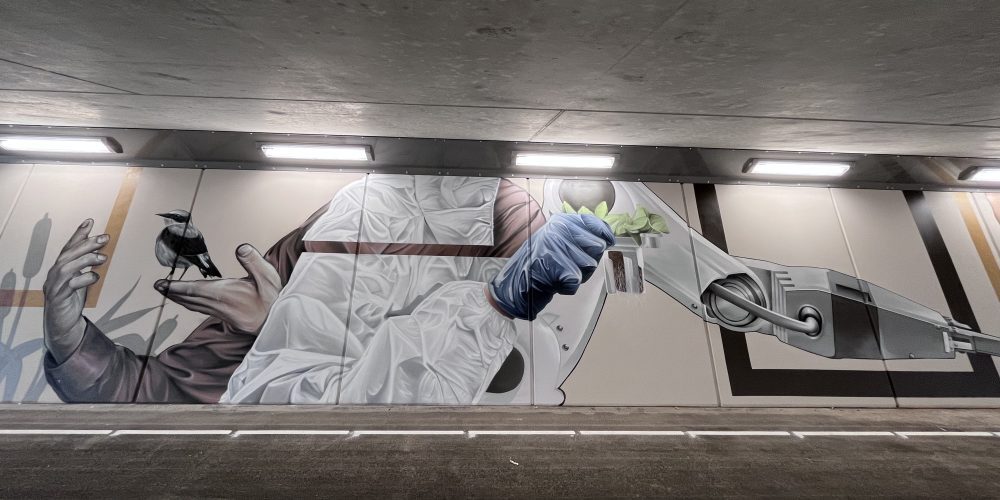 Graffiti artiest voor grote infrastructurele projecten fietstunnels Ridderkerk – graffiti kunst op grote schaal