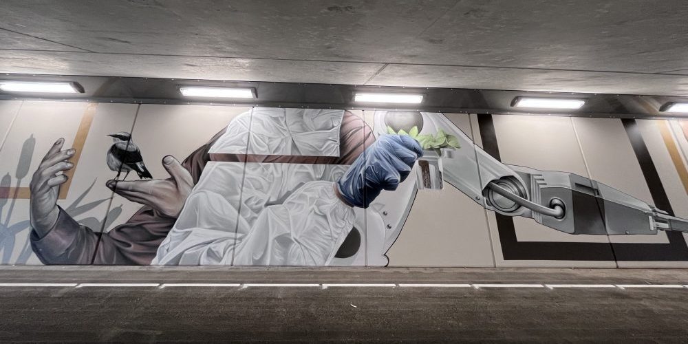 Graffiti artiest voor grote infrastructurele projecten fietstunnels Ridderkerk – graffiti kunst op grote schaal