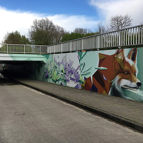 Gomad graffiti muurschilderingen fietstunnel Goirle