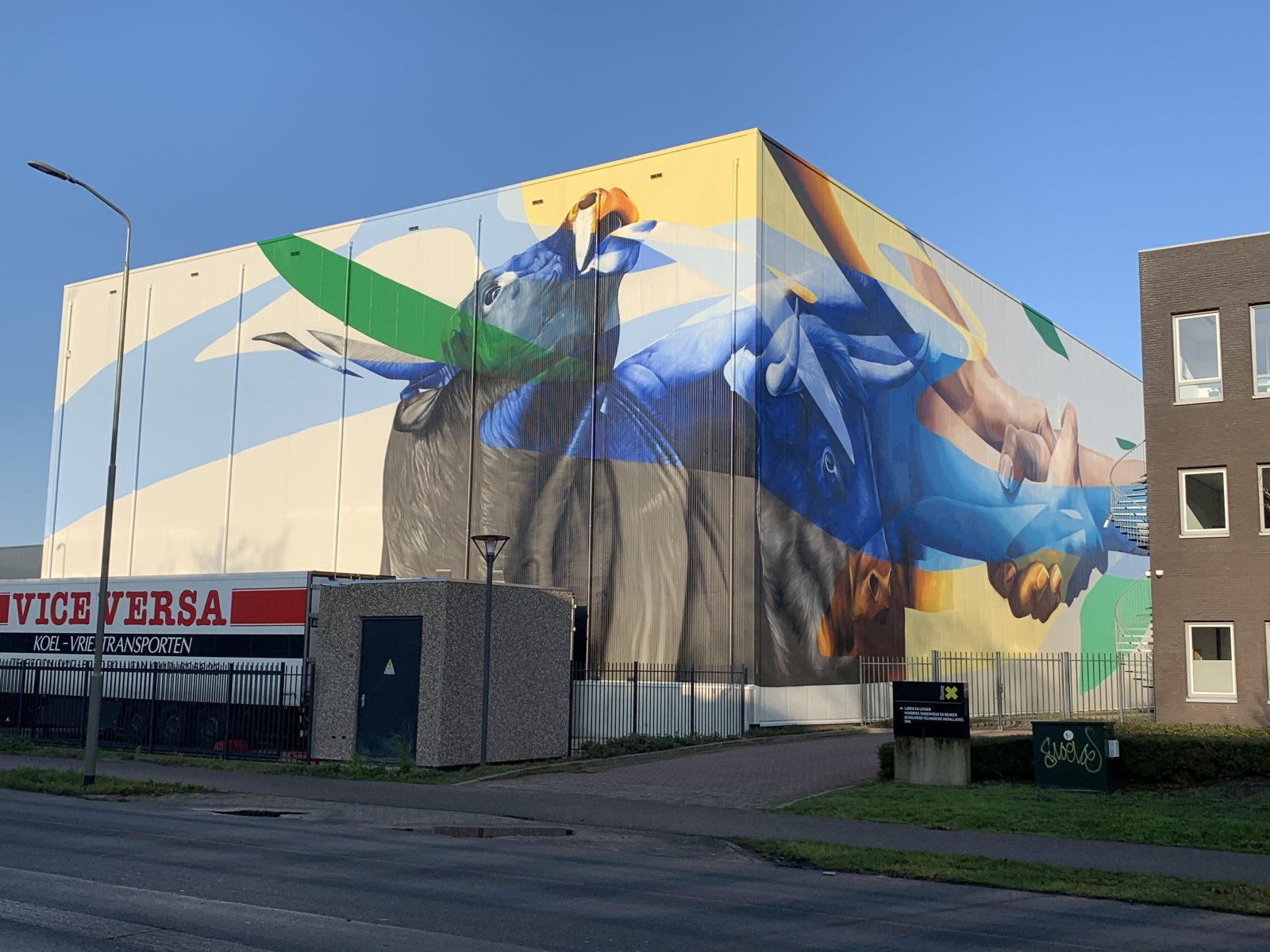 Graffiti artiest voor grote muurschilderingen